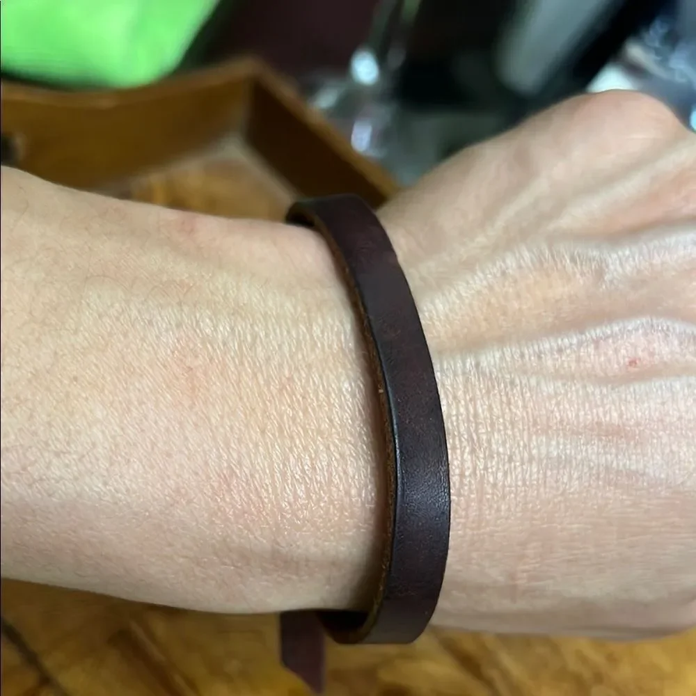 Unisex Brown Minimalist Jewelry leather Bracelet